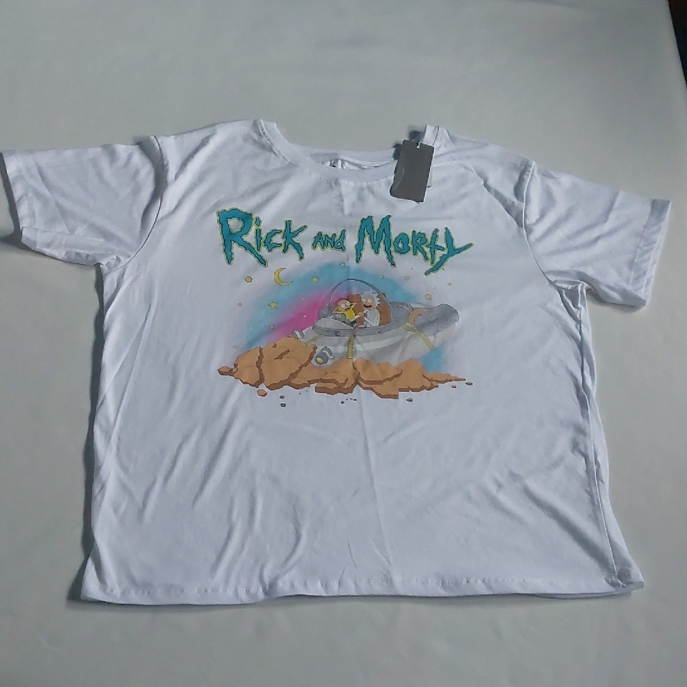 Rick and Morty‎ White Graphic T-Shirt Size Womens XXL